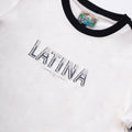 Latina Ringer Crop Tee White and Black